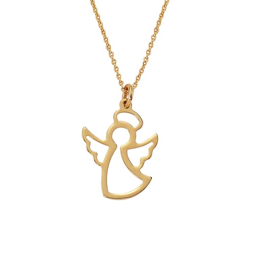 14K Gold Necklace-Gold Little Angel Necklace