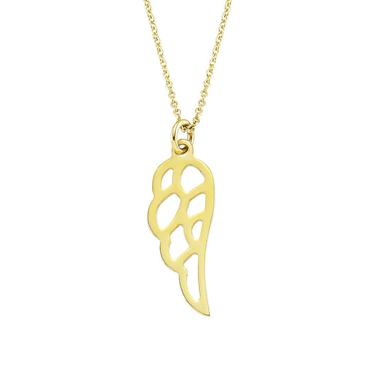 14K Gold Necklace-Angel Wing Gold Necklace