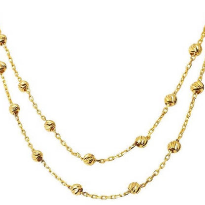 GOLD NECKLACE - 2 Rows Dorika Balls