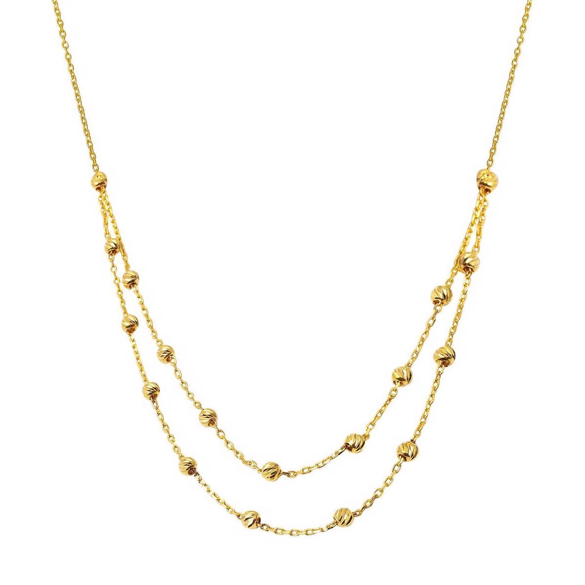 GOLD NECKLACE - 2 Rows Dorika Balls