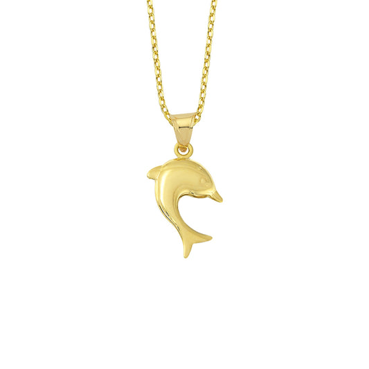 14K Gold Necklace-Gold Dolphin Necklace