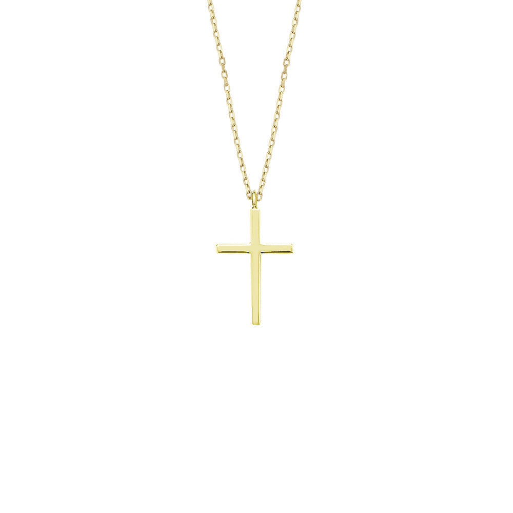 14K Gold Necklace-Gold Thin Chain Elegant Cross Necklace