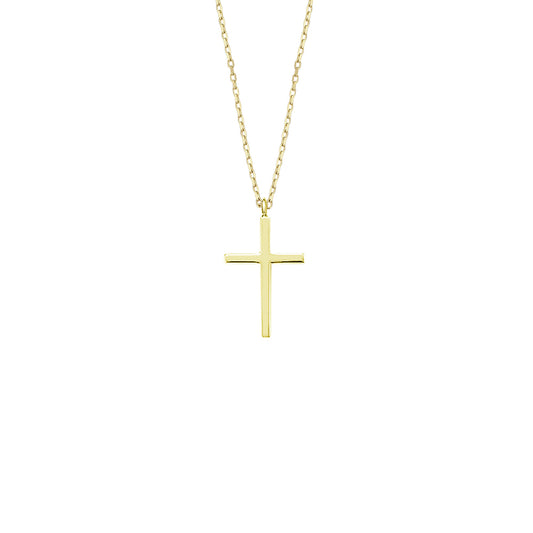 14K Gold Necklace-Gold Thin Chain Elegant Cross Necklace