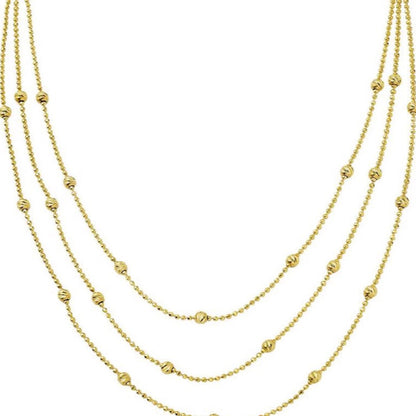 GOLD NECKLACE - 3 Rows Dorika Balls