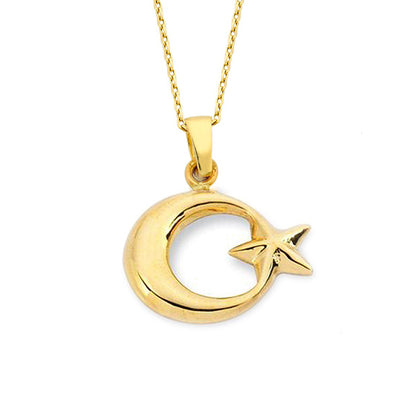GOLD NECKLACE - Star and Crescent