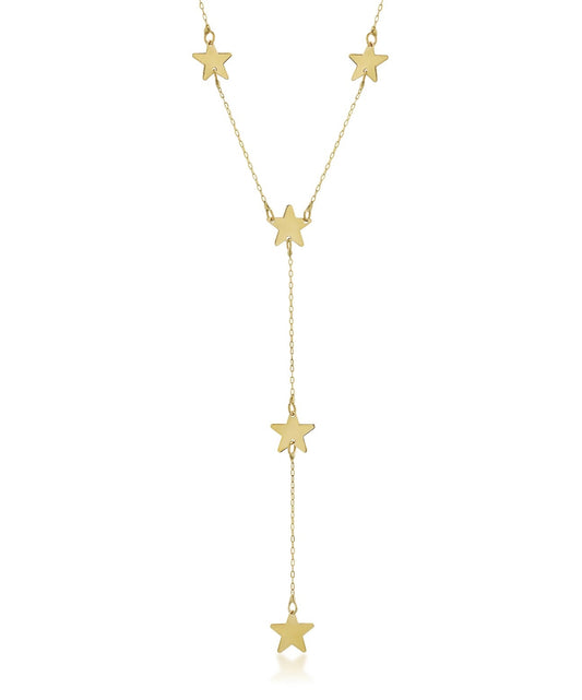 14K Gold Necklace-Gold Y Model Star Necklace