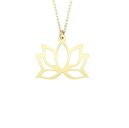 GOLD NECKLACE - Lotus Flower Bottom