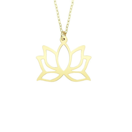 GOLD NECKLACE - Lotus Flower Bottom