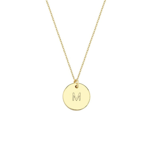 GOLD NECKLACE - Letter Stamp - Choose Letter