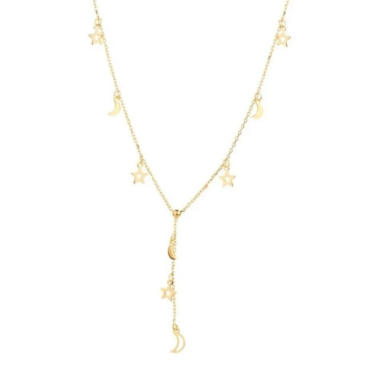 GOLD NECKLACE - Y Model Moon Star