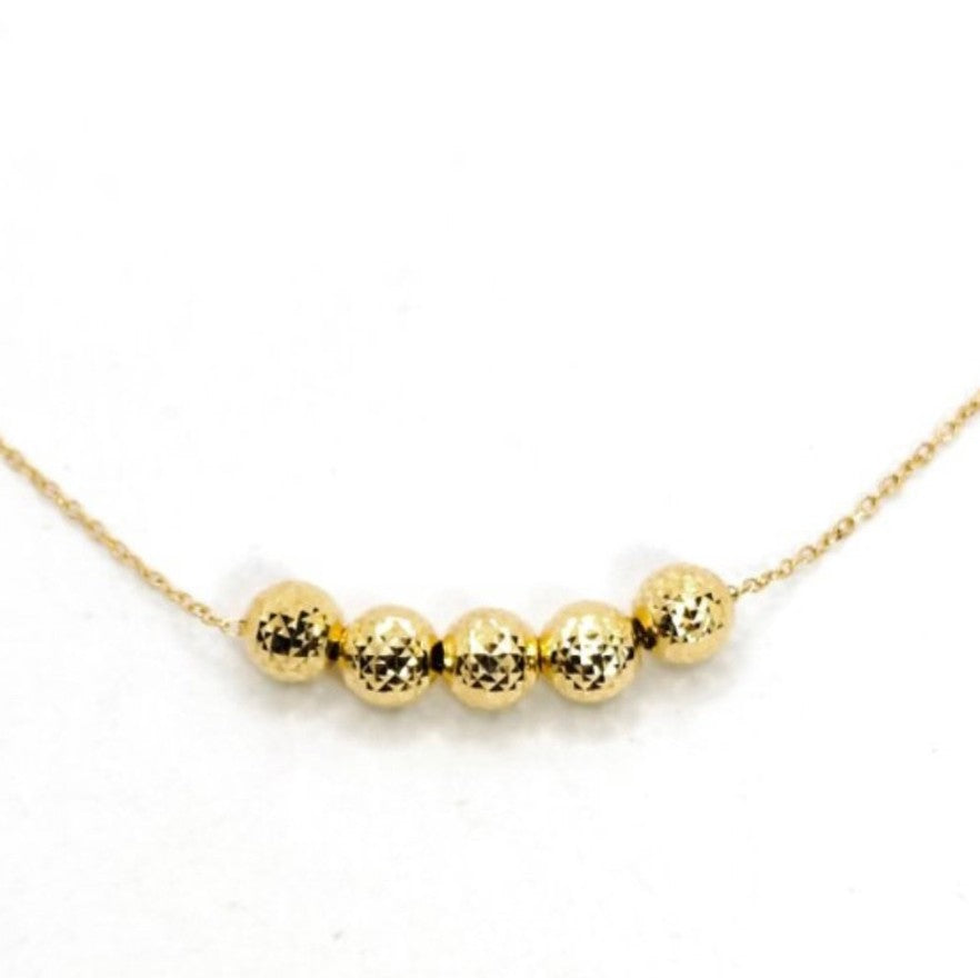 GOLD NECKLACE - 5 Shiny Balls