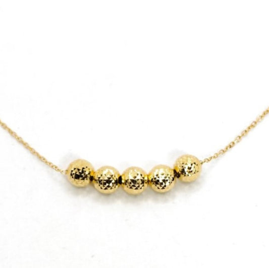 GOLD NECKLACE - 5 Shiny Balls