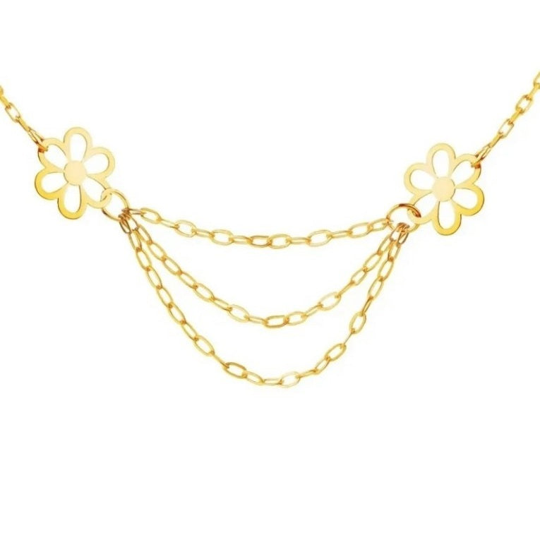14K Gold Halskette-Gold Elegante Steinlose Lebensbaum Halskette