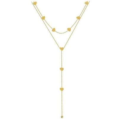 GOLD NECKLACE - Y Model Heart