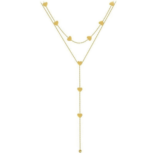 GOLD NECKLACE - Y Model Heart