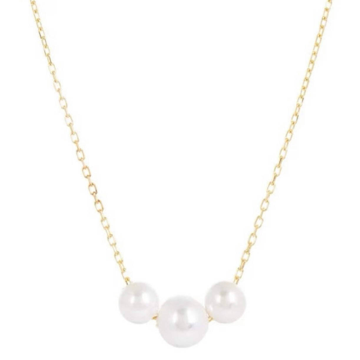 GOLD & PEARL NECKLACE - Triple Pearls