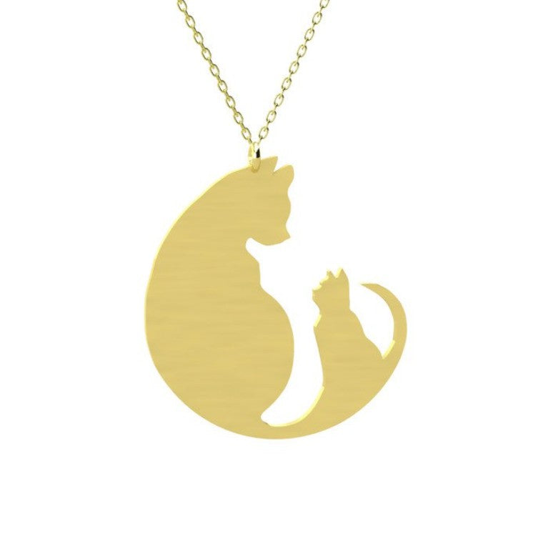 GOLD NECKLACE - Mother Child Cat