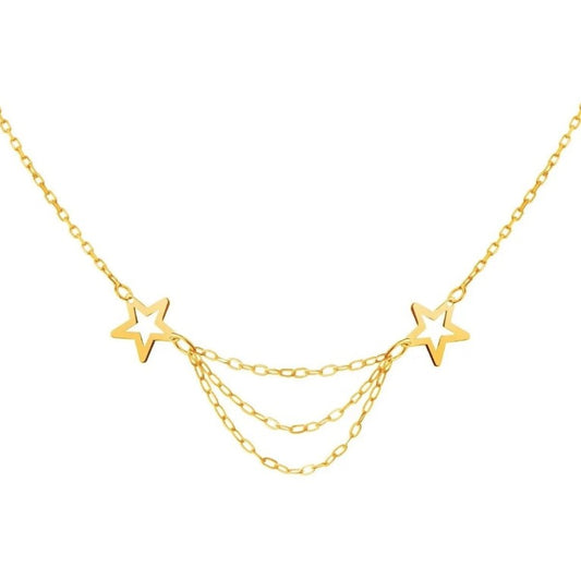 GOLD NECKLACE - Double Stars