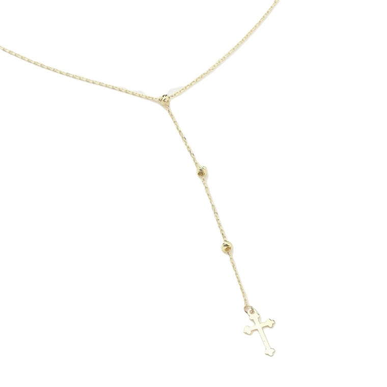 GOLD NECKLACE - Y Model Cross
