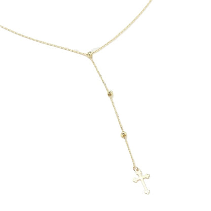 GOLD NECKLACE - Y Model Cross