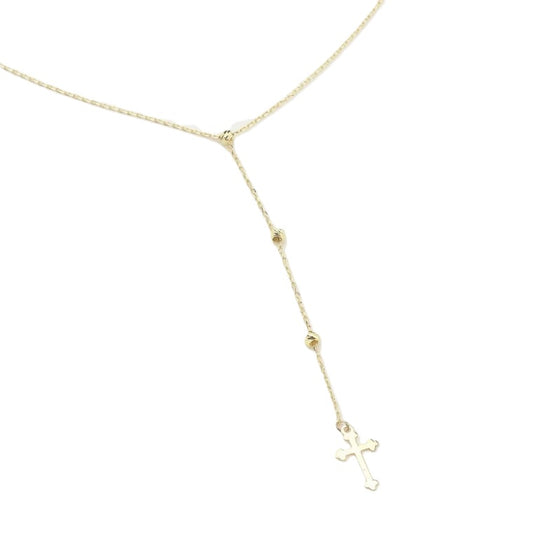GOLD NECKLACE - Y Model Cross