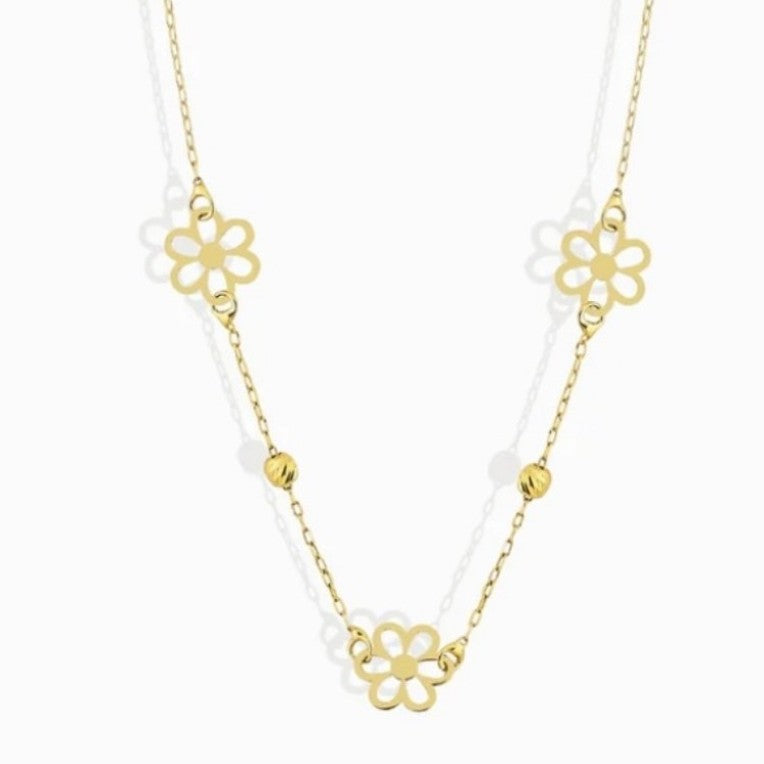 GOLD NECKLACE - 3 Flowers & Dorika Balls
