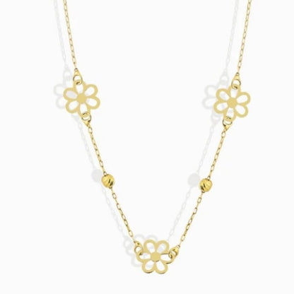 GOLD NECKLACE - 3 Flowers & Dorika Balls