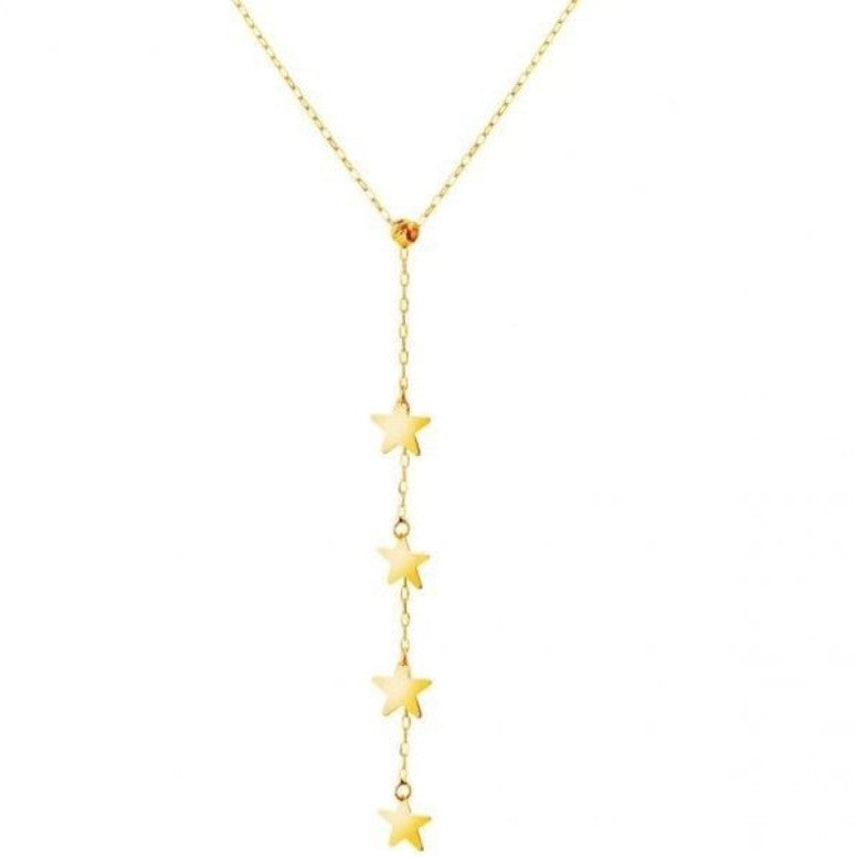 GOLD NECKLACE - Y Model Four Stars
