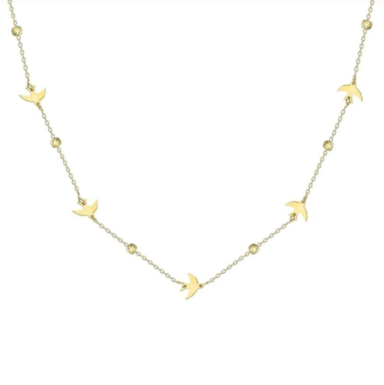 GOLD NECKLACE - Birds with Dorika