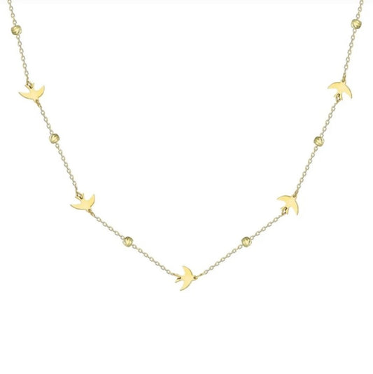 GOLD NECKLACE - Birds with Dorika