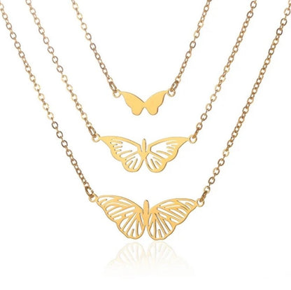 GOLD NECKLACE - 3 Butterfly Necklaces