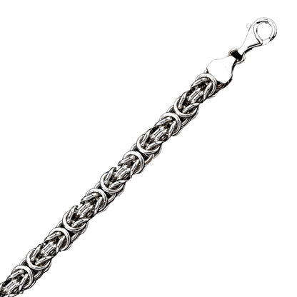 Silver Chain- Square Byzantine Oxide