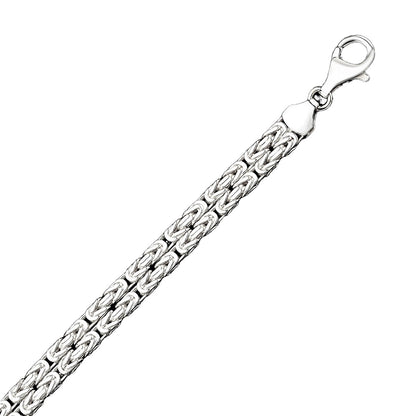 Silver Chain- Tube Round Byzantine Oxide