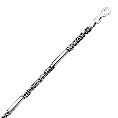 Silver Chain- Herringbone Byzantine Chain Oxide