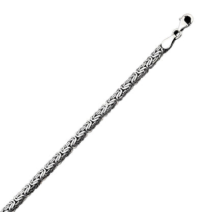 Silver Chain- Square Tube Euro Byzantine
