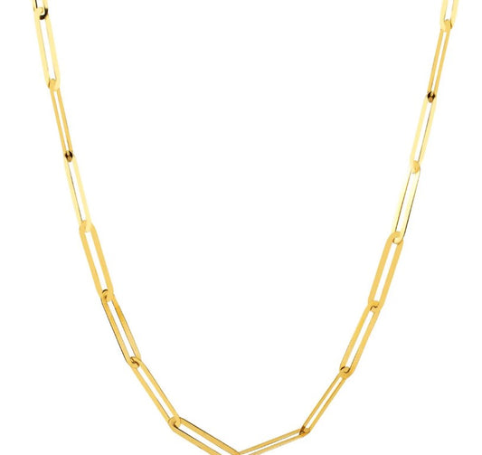 14K Gold Chain-Paperclip 14 Carat Gold Chain 50 Cm.