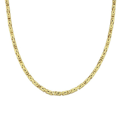 GOLD CHAIN NECKLACE - Byzantine King Chain
