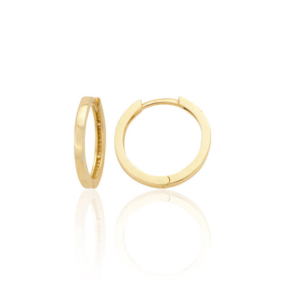 GOLD EARRING - Thin Flat Top Hoop