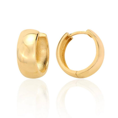 GOLD EARRINGS-14 Kt. Yellow Gold Stylish Hoop Earrings