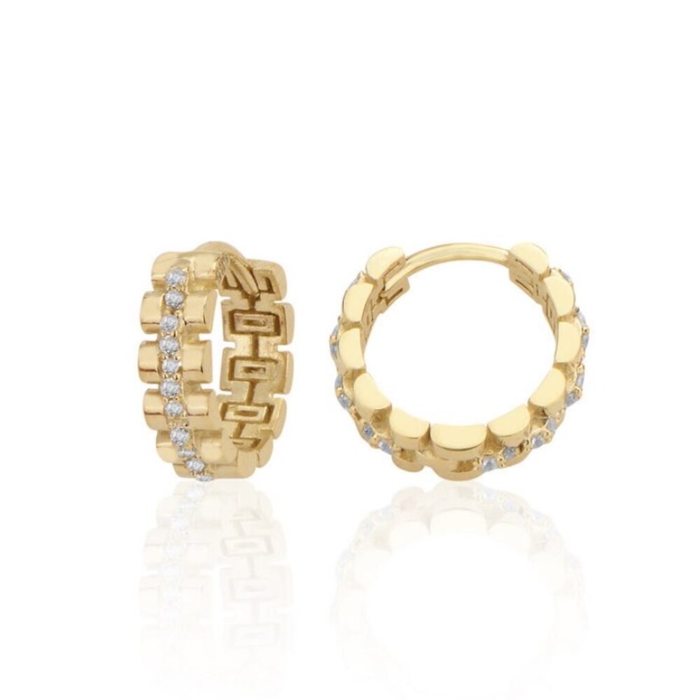 14K Gold Earring-Rolex Small Size Stone