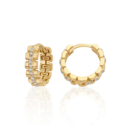 GOLD EARRING - Small Diameter Stones