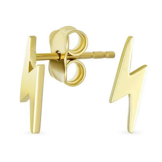 GOLD EARRING - Lightning Stud