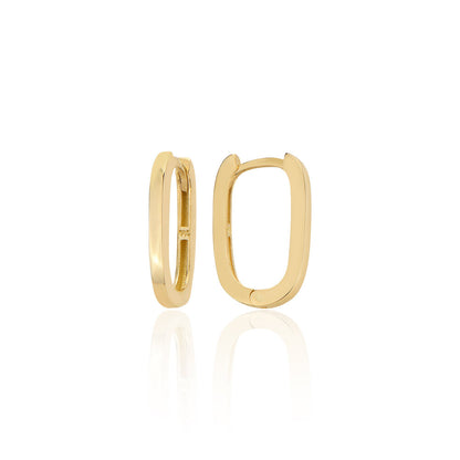 GOLD EARRING - Oval Huggie