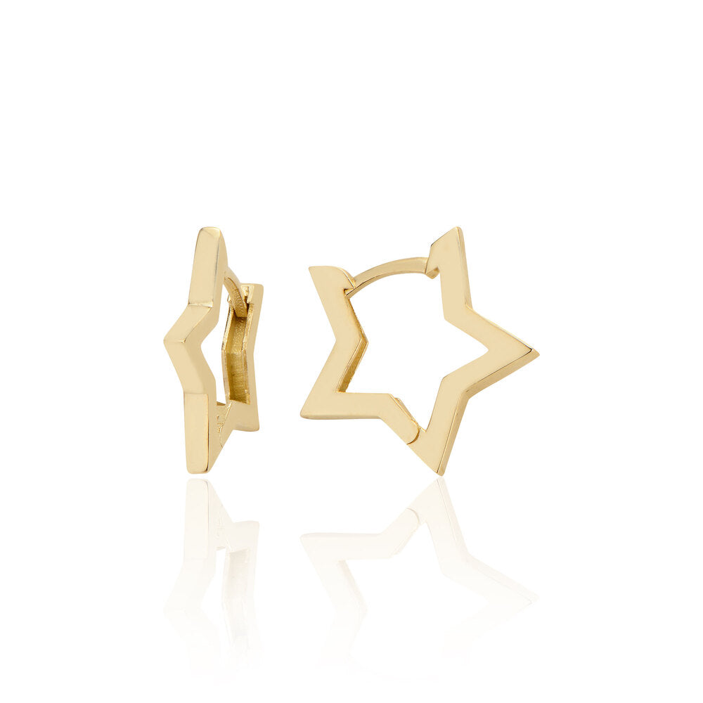 14K Gold Earring-Star Earring Medium