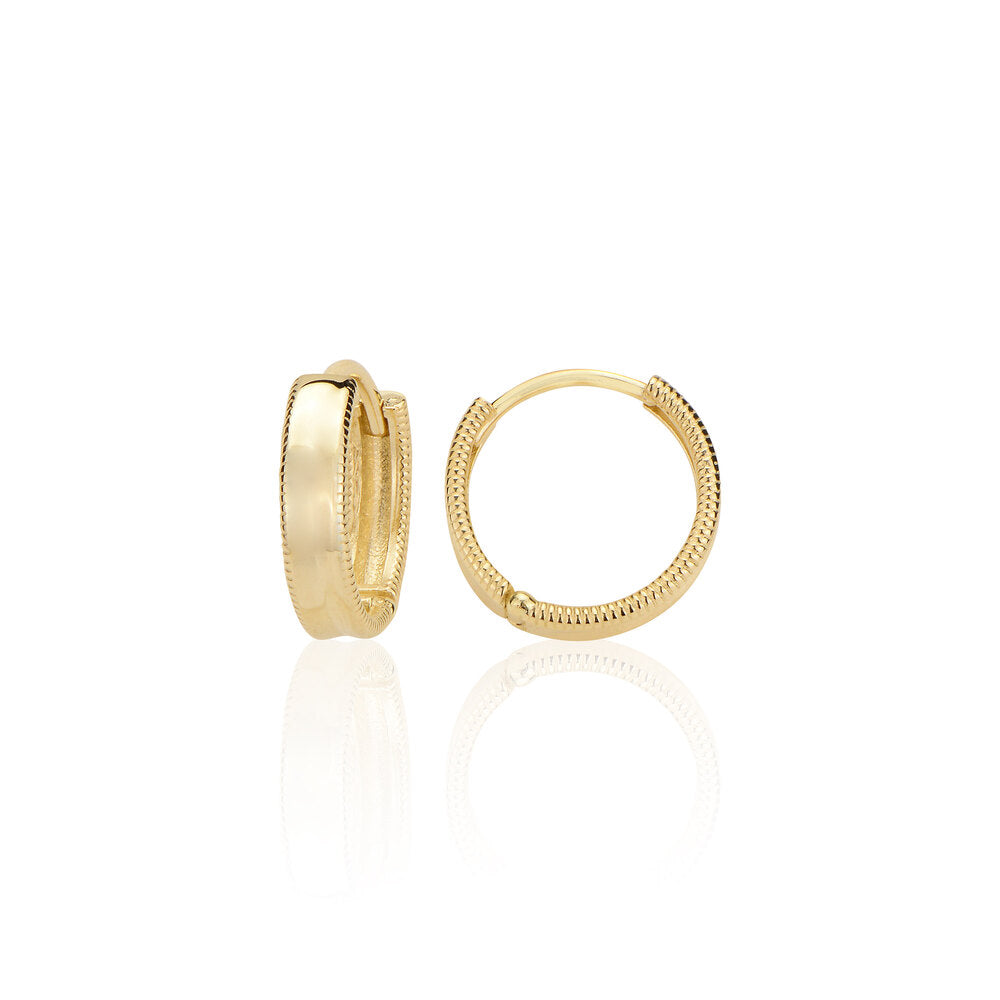 14K Gold Earring-Ajda Hoop Earring Small