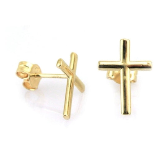 GOLD EARRING - Cross Stud Earring