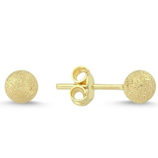 GOLD EARRING - Patterned Ball Stud