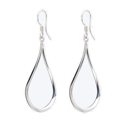 Silver Earrings-Twisted Pear Drop Earrings