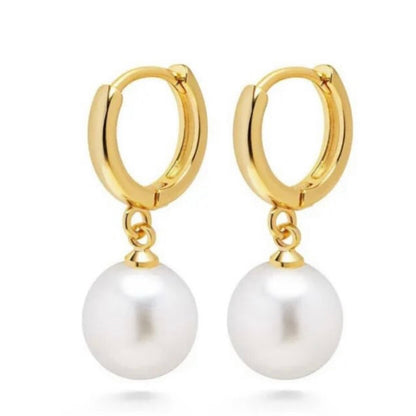 GOLD & PEARL EARRING - Pearl Hoop