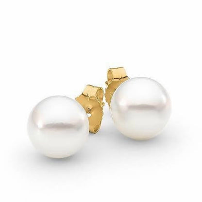 GOLD & PEARL EARRING - Pearl Stud